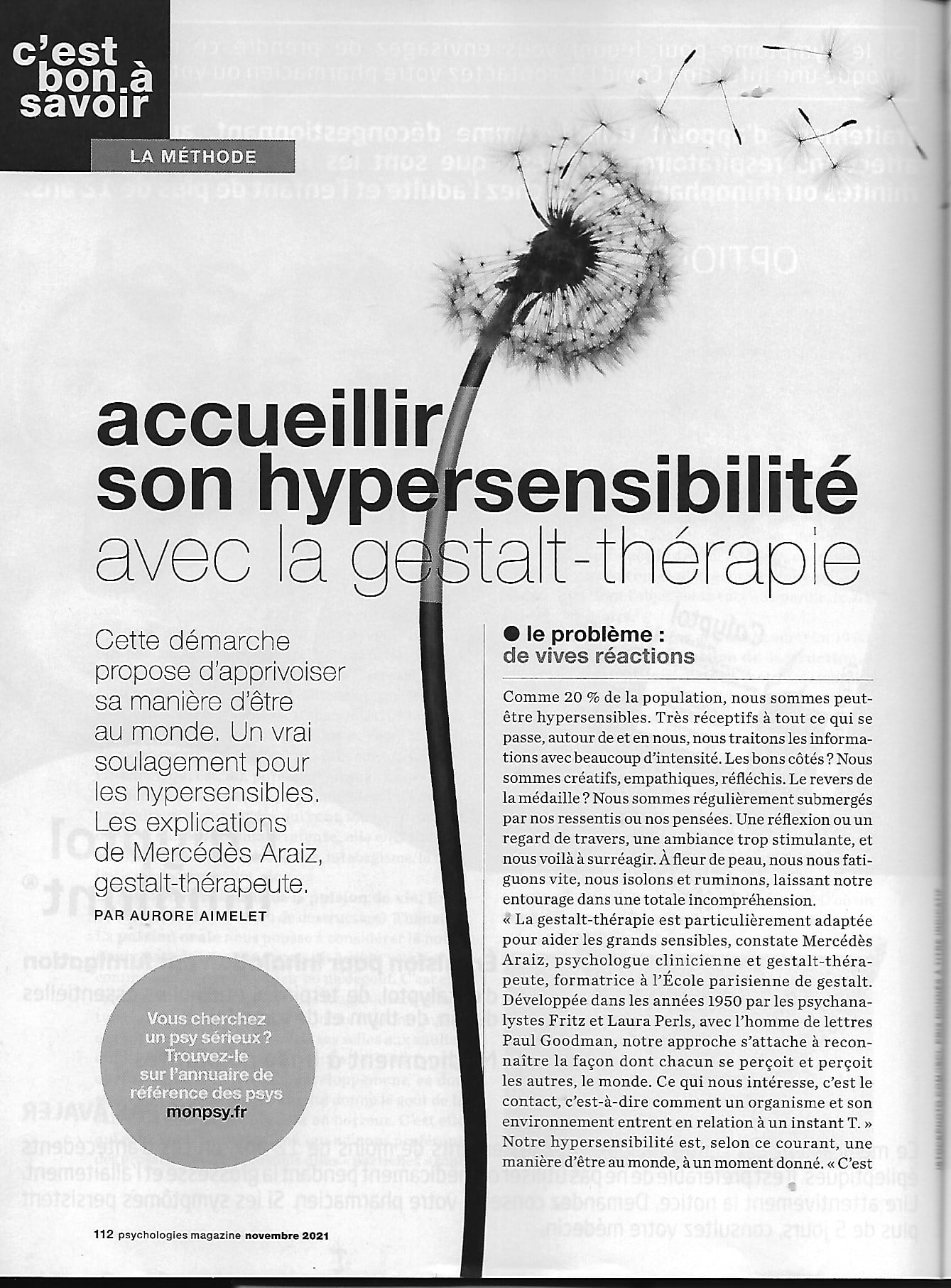 Accueillir son hypersensibilité avec la Gestalt thérapie 1